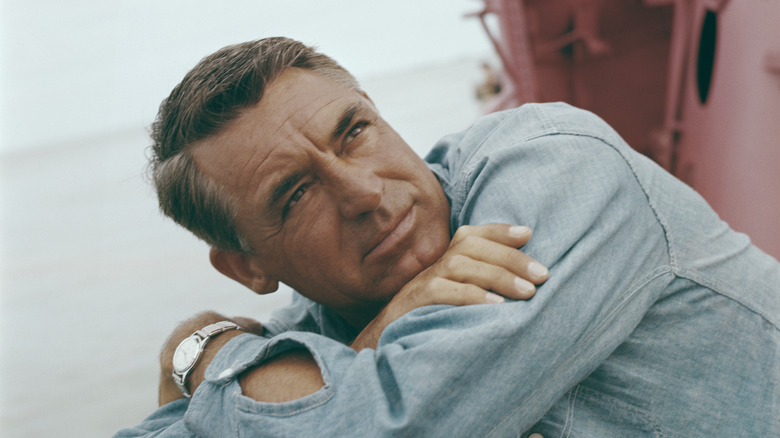 Cary Grant on deck of ship