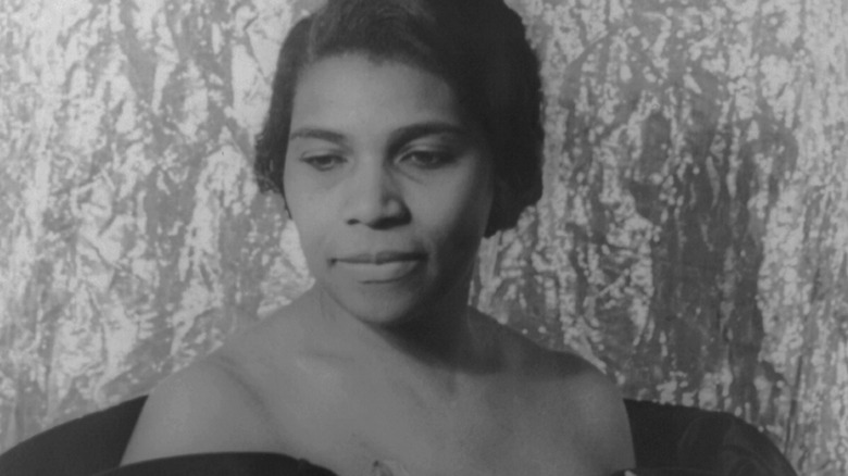 Marian Anderson looking down