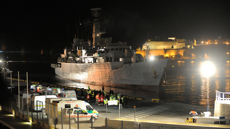 British Navy ship HMS Cumberland 