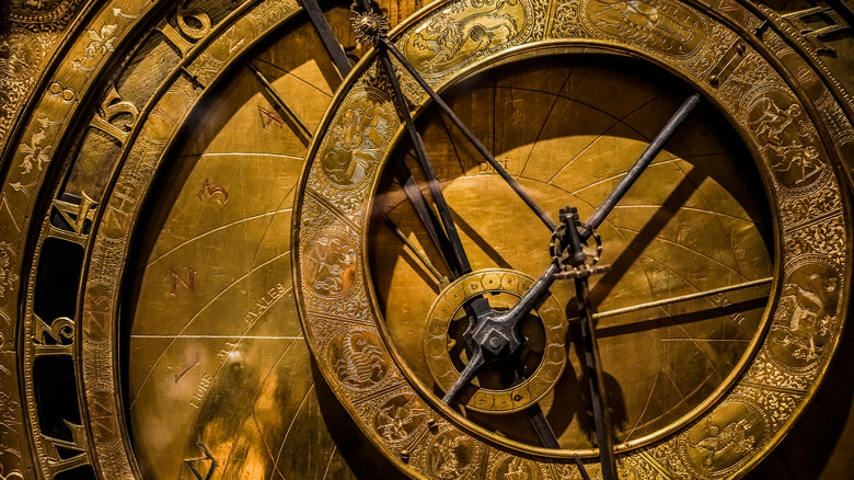 Golden medieval astrolabe
