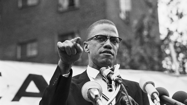 Malcolm X giving a speech