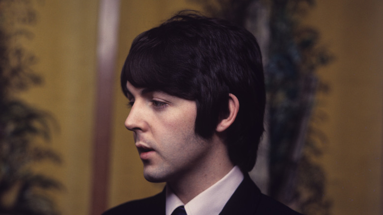 Paul McCartney young in purple tie