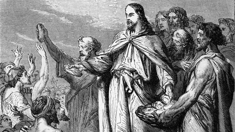 engraving of jesus preaching