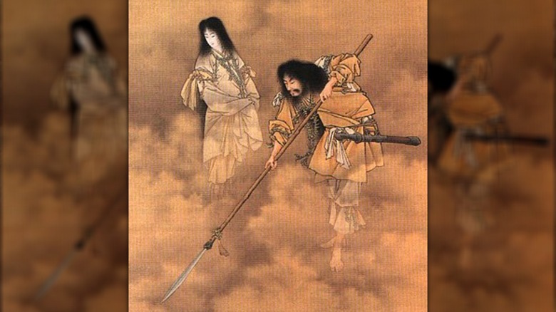 izanami and izanagi holding spear