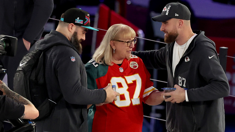 Kelce brothers with mother Donna