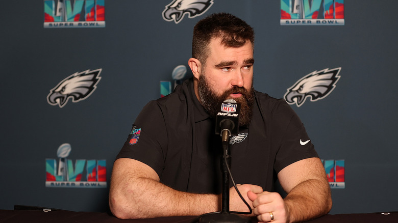 Jason Kelce speaks to media