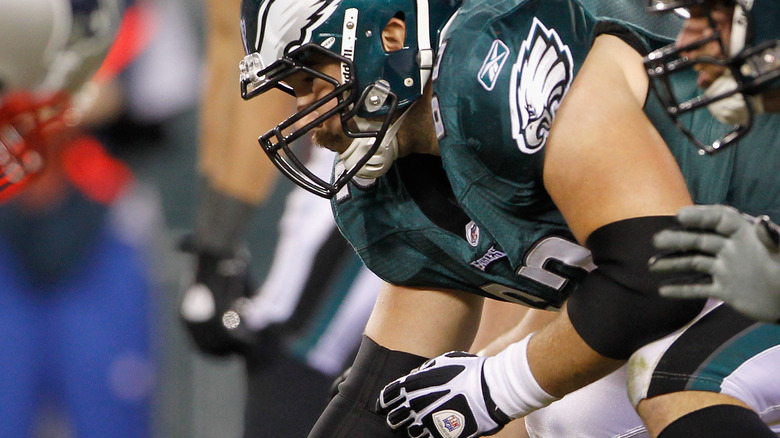 Jason Kelce readies to snap