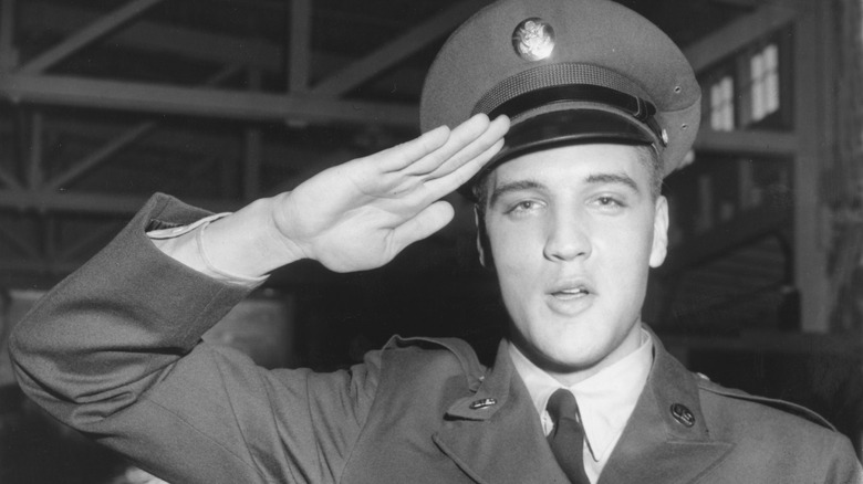 Elvis Presley salute uniform army