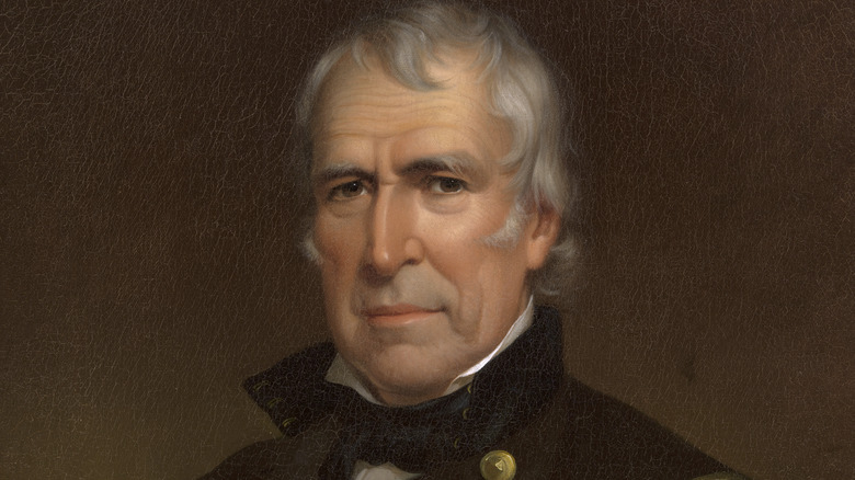 Zachary Taylor looks straight ahead