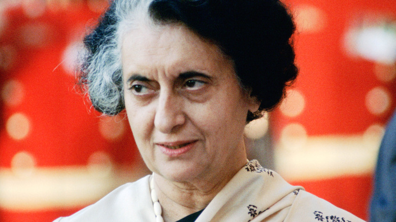 Indira Gandhi at a diplomatic event