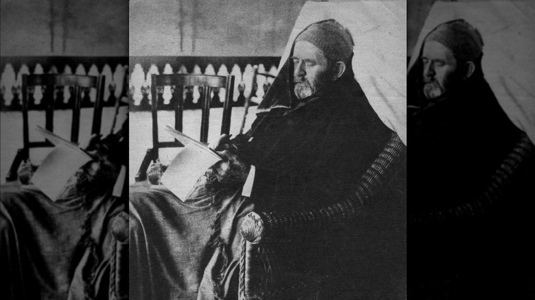 Ulysses S. Grant writing in blankets