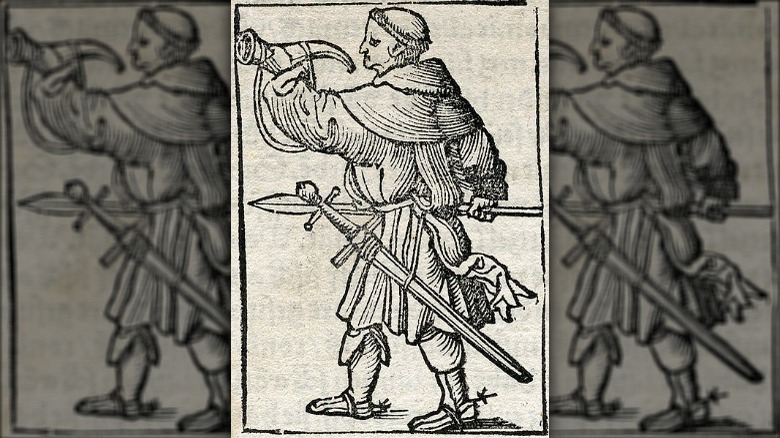 Illustration of Prester John as heavily armed priest