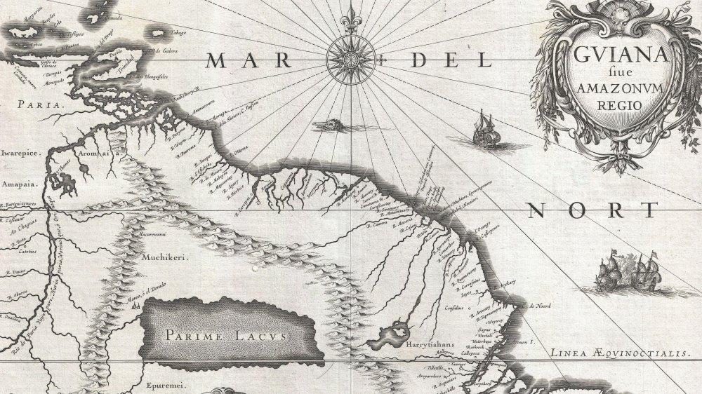 1635 map showing possible location of Lake Parima