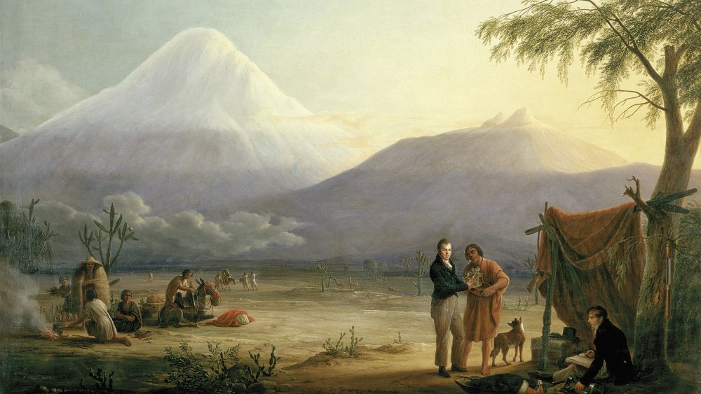 Alexander von Humboldt and Aimé Bonpland near Chimborazo volcano, 1806