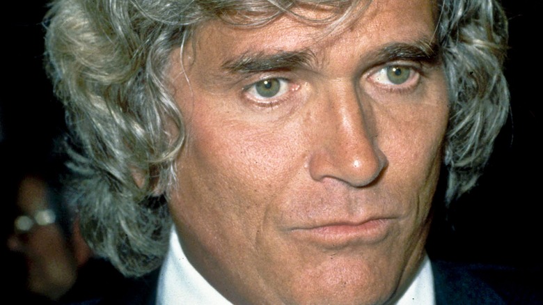 Michael Landon looking serious