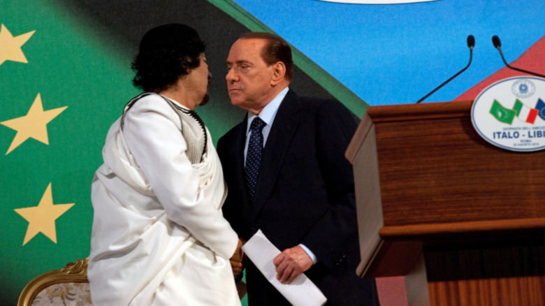 Gaddafi and Berlusconi in 2008