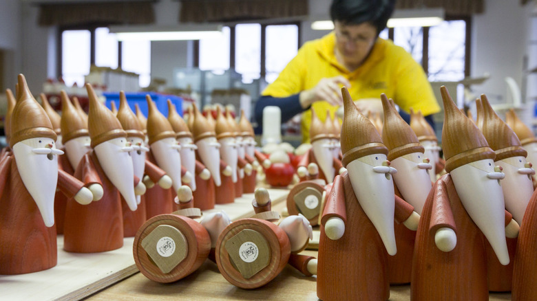 gnomes mass produced in factory