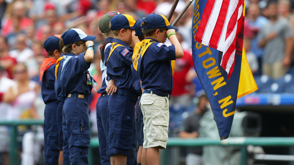 Cub Scout color guard in 2017