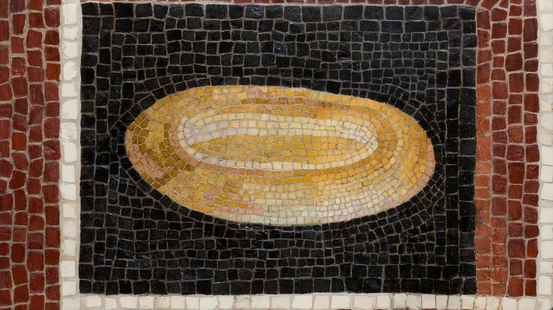 Roman mosaic depicting bread