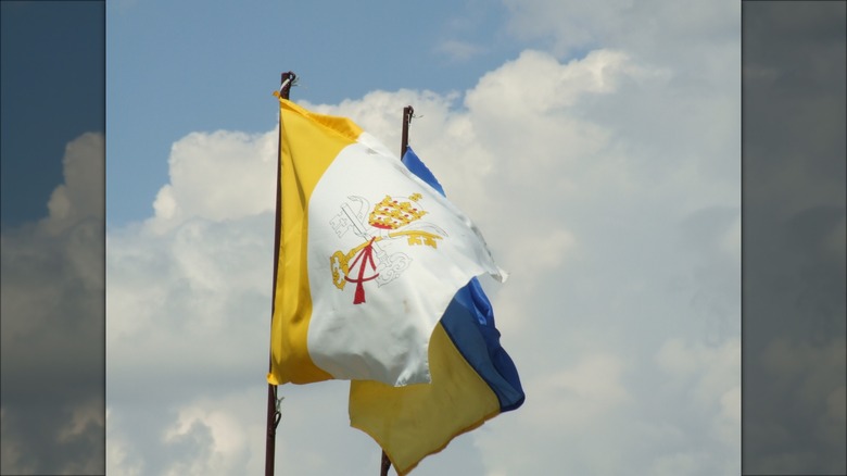 Vatican + Ukrainian flags