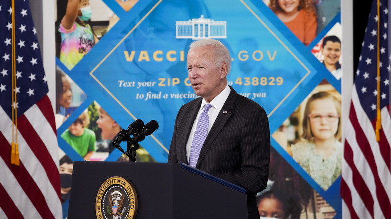 Biden speaking about child vaccines