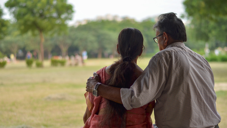 Elderly couple at a park