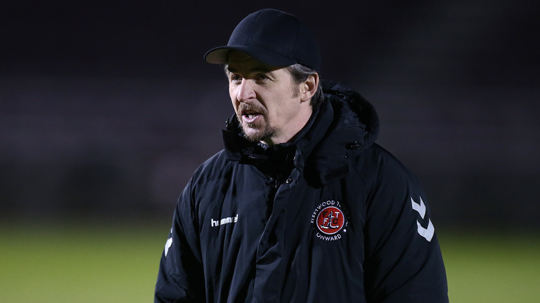 Joey Barton on the field coaching