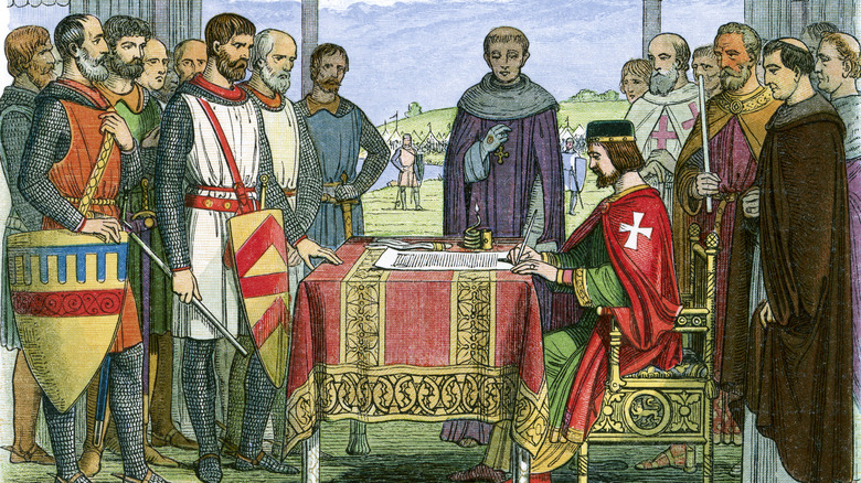 Artwork King John signing Magna Carta