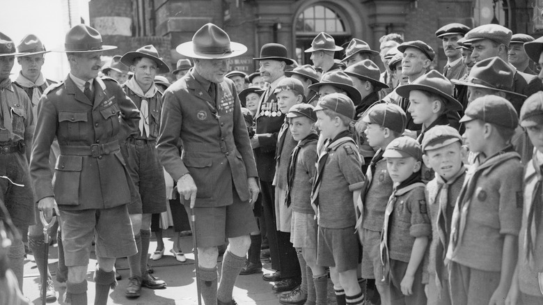 Early boyscouts with Lord Baden-Powell