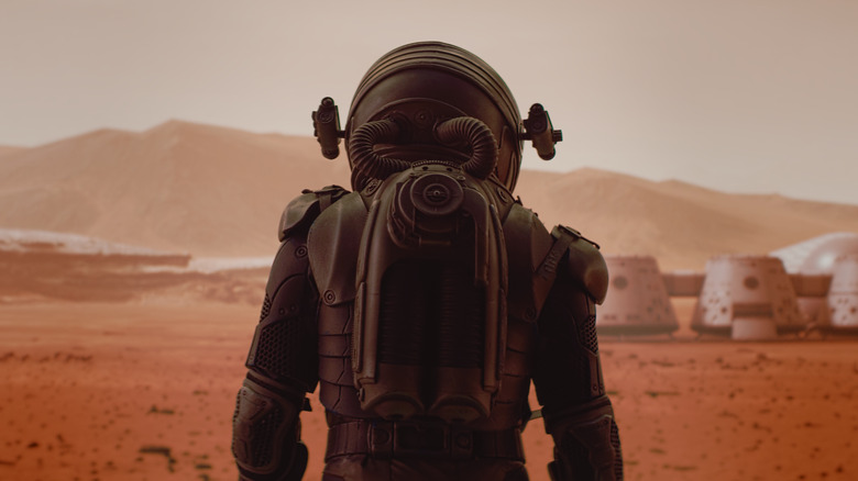 Mockup of astronaut on Mars