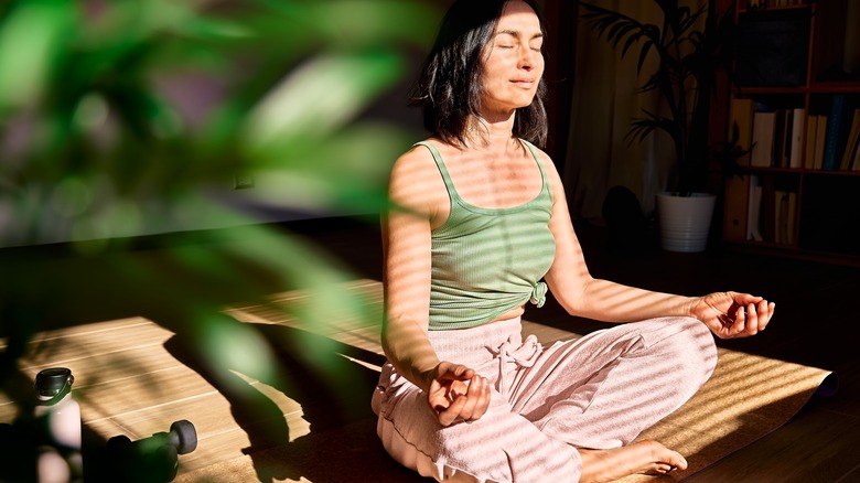 Woman practicing meditation