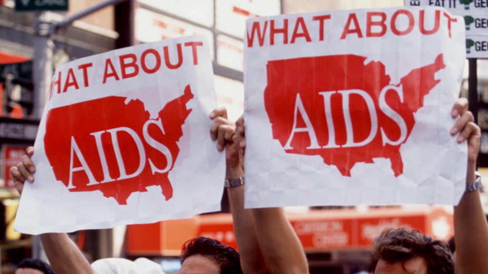 Nyc Aids Rally In Times Square. 