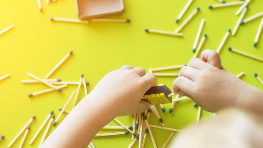 child with matches