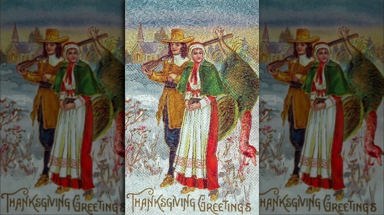 Thanksgiving Greetings 1909 postcard