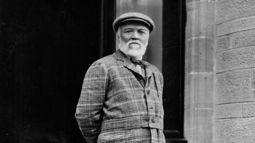 Andrew Carnegie with hands behind back