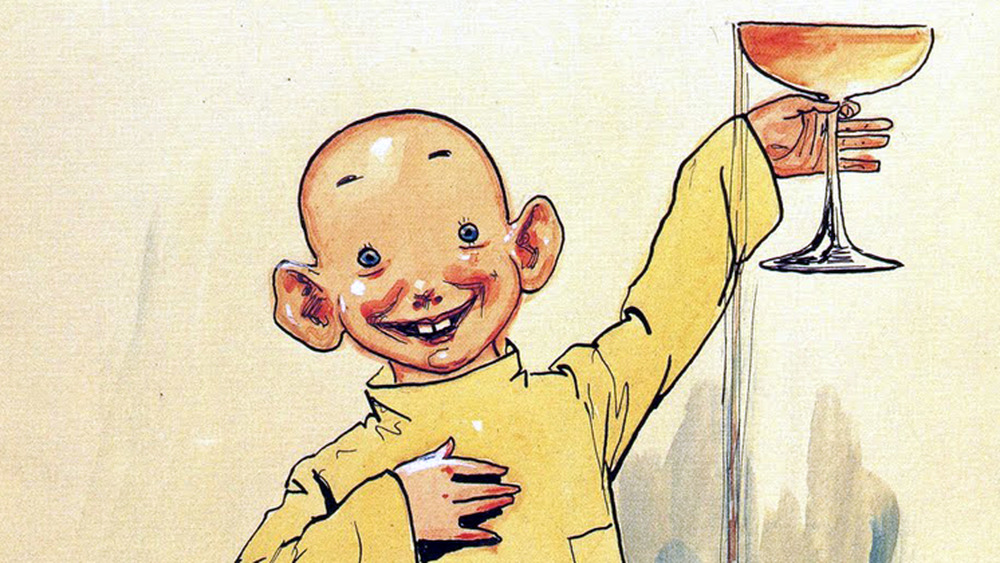 illustration of The Yellow Kid holding a glass
