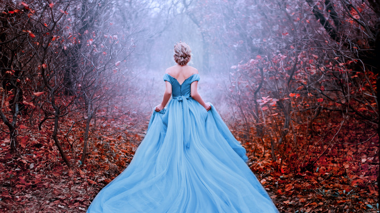 Disney-like Cinderella wearing blue dress