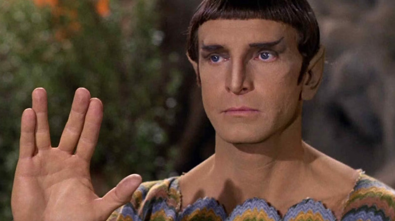 Barry Atwater giving Vulcan salute as Surak in Star Trek: The Original Series