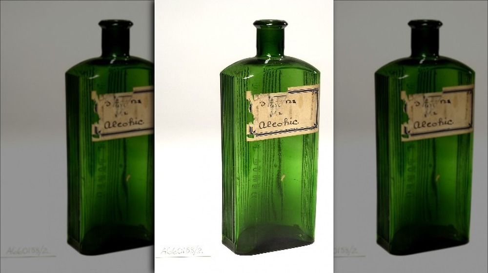 Green glass poison bottle