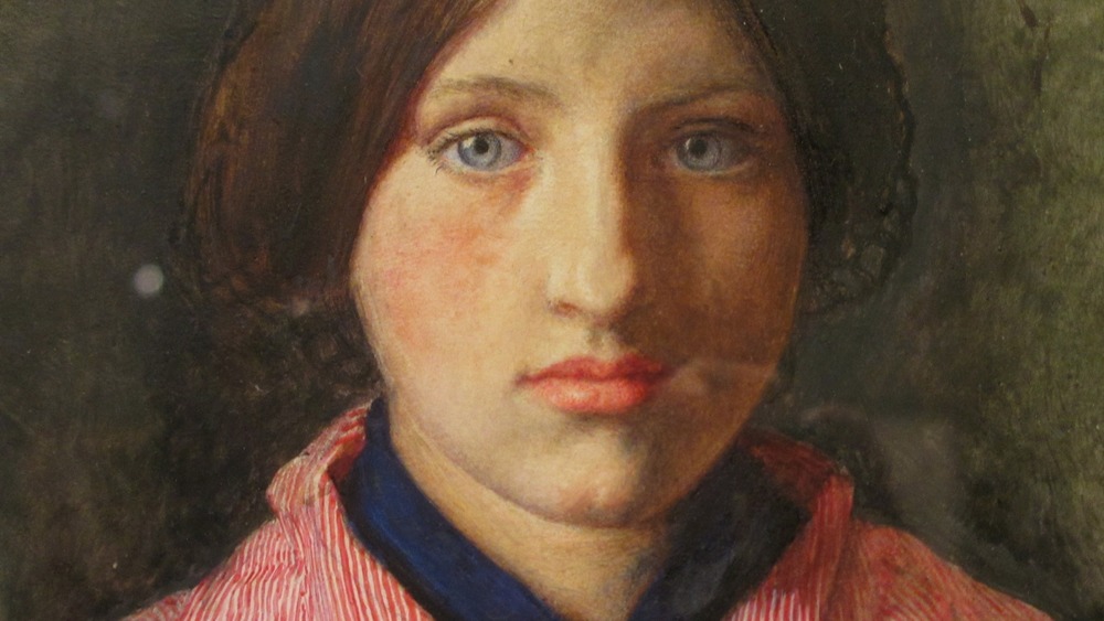 painting of young girl with blue eyes