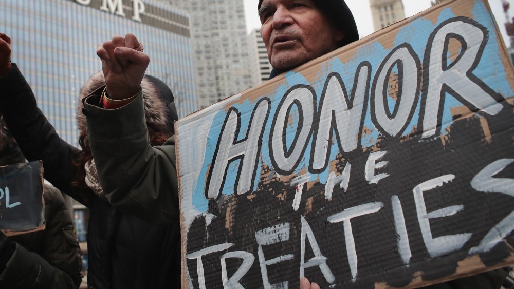 Native American protester 