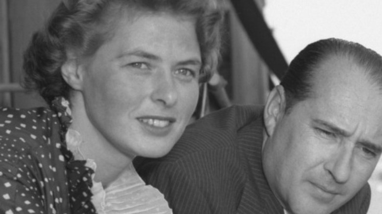 Ingrid Bergman and Roberto Rosselini smiling