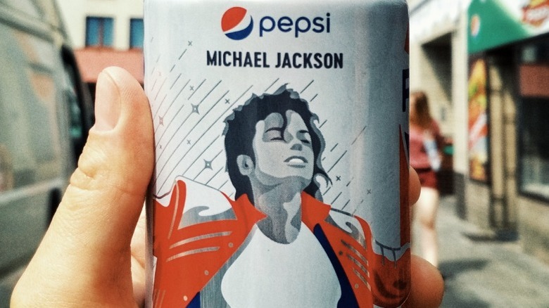 Michael Jackson artwork on a Pepsi can