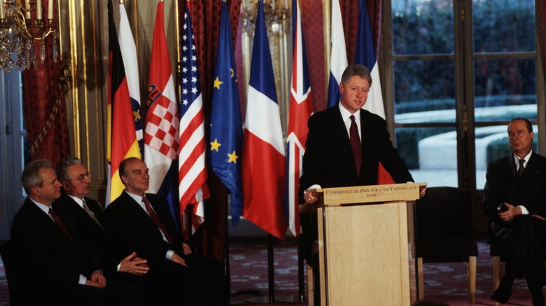 Bill Clinton at podium speaking