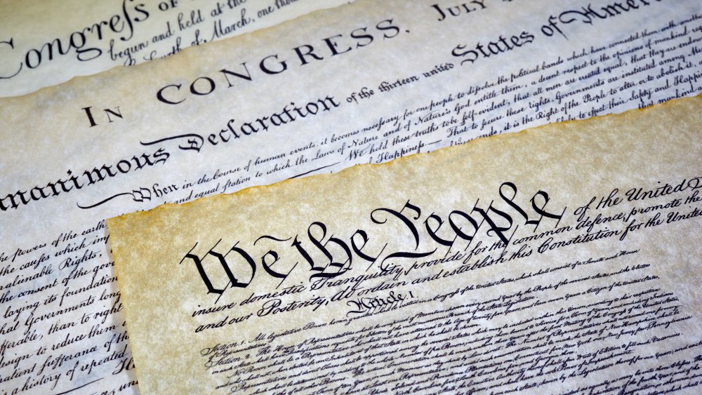 Close up of the US Constitution