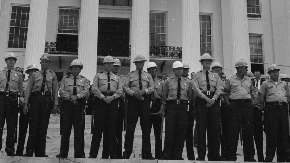 The Capitol Building in Montgomery, Alabama under guard in 1965