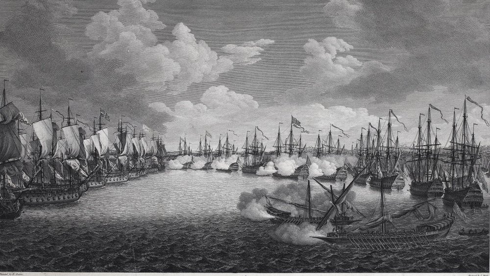 Drawing of the Russian and Turkish fleets dated 1770