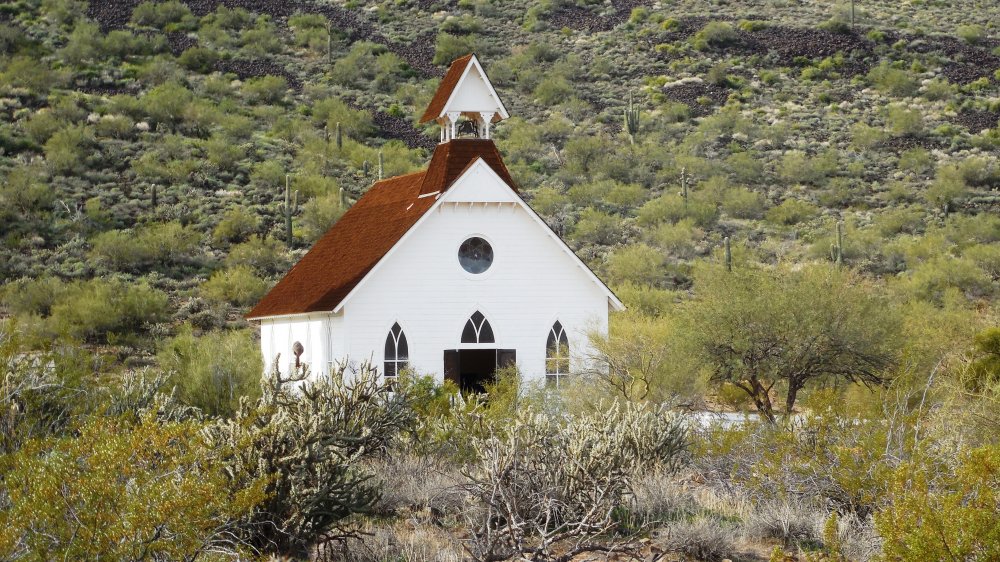 Pioneer church in the woods