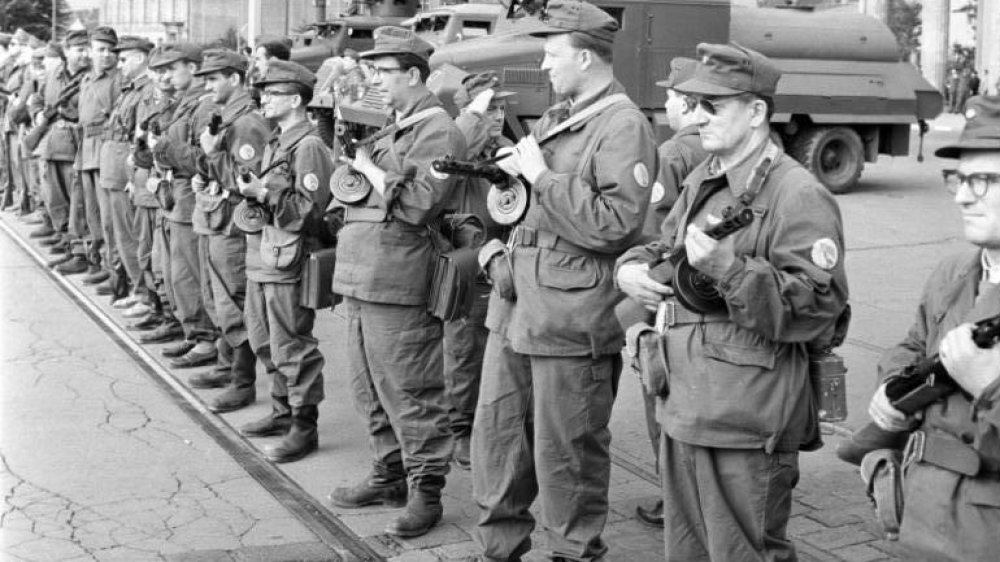 East German soldiers at the Berlin Wall