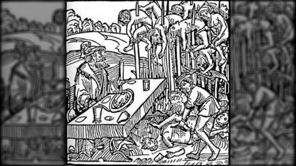 woodcut of vlad the impaler